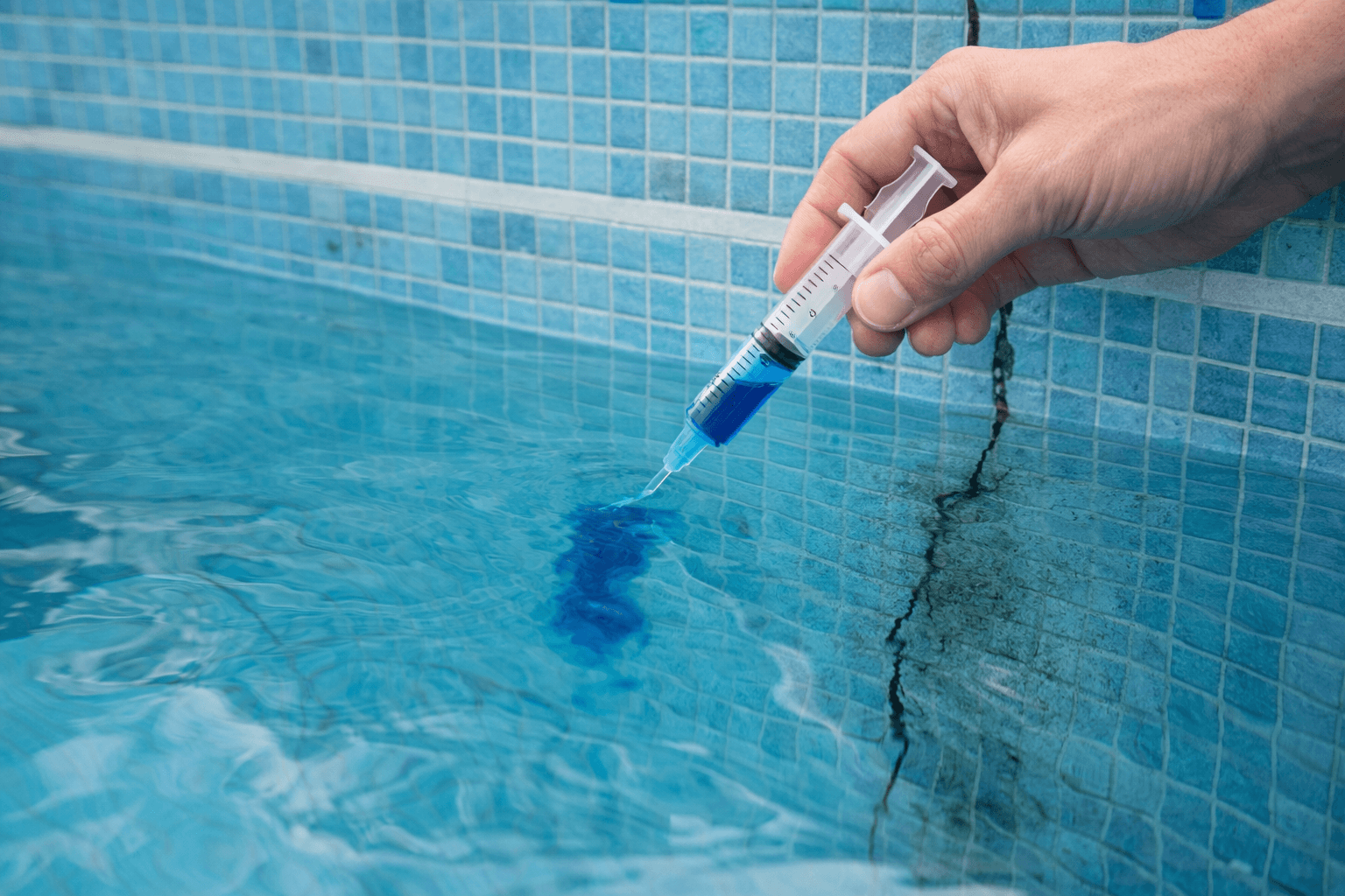 poolleck-ohne-entleeren-farbstofftest